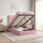 Preview: ARDEBO.de - Ottoman-Bett mit Matratze und LED Rosa 120 x 200 cm Samt