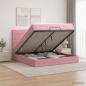 Preview: ARDEBO.de - Ottoman-Bett mit Matratze und LED Rosa 140 x 190 cm Samt