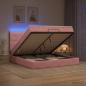 Preview: Ottoman-Bett mit Matratze und LED Rosa 140 x 190 cm Samt