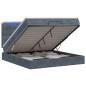 Preview: Ottoman-Bett mit Matratze und LED Dunkelgrau 160 x 200 cm Samt