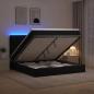 Preview: ARDEBO.de - Ottoman-Bett mit Matratze und LED Schwarz 180 x 200 cm Samt