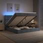 Preview: ARDEBO.de - Ottoman-Bett mit Matratze und LED Dunkelgrau 200 x 200 cm Samt
