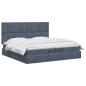 Preview: Ottoman-Bett mit Matratze und LED Dunkelgrau 200 x 200 cm Samt