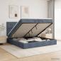 Preview: Ottoman-Bett mit Matratze und LED Dunkelgrau 200 x 200 cm Samt