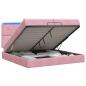 Preview: Ottoman-Bett mit Matratze und LED Rosa 200 x 200 cm Samt