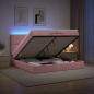Preview: Ottoman-Bett mit Matratze und LED Rosa 200 x 200 cm Samt