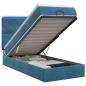 Preview: ARDEBO.de - Ottoman-Bett mit Matratze und LED Dunkelblau 100 x 200 cm Samt