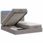 Preview: Ottoman-Bett mit Matratze und LED Taupe 180 x 200 cm Stoff