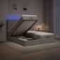 Preview: Ottoman-Bett mit Matratze und LED Taupe 180 x 200 cm Stoff
