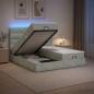 Preview: Ottoman-Bett mit Matratze und LED Hellgrau 180 x 200 cm Samt