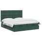 Preview: Ottoman-Bett mit Matratze und LED Dunkelgrün 180 x 200 cm Samt