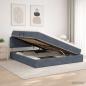 Preview: ARDEBO.de - LED-Speicherbett mit Matratze Dunkelgrau 140 x 190 cm Samt