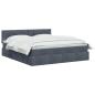 Preview: LED-Speicherbett mit Matratze Dunkelgrau 140 x 190 cm Samt