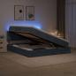 Preview: LED-Speicherbett mit Matratze Dunkelgrau 140 x 190 cm Samt