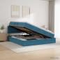 Preview: LED-Speicherbett mit Matratze Dunkelblau 160 x 200 cm Samt