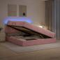Preview: LED-Speicherbett mit Matratze Rosa 180 x 200 cm Samt
