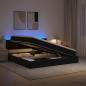 Preview: ARDEBO.de - LED-Speicherbett mit Matratze Schwarz 200 x 200 cm Samt