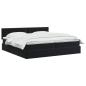 Preview: LED-Speicherbett mit Matratze Schwarz 200 x 200 cm Samt