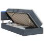 Preview: LED-Speicherbett mit Matratze Dunkelgrau 90 x 190 cm Samt