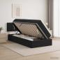 Preview: ARDEBO.de - LED-Speicherbett mit Matratze Schwarz 90 x 190 cm Samt