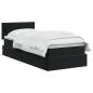 Preview: LED-Speicherbett mit Matratze Schwarz 90 x 190 cm Samt
