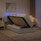 Preview: LED-Speicherbett mit Matratze Hellgrau 90 x 200 cm Samt