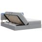 Preview: LED-Speicherbett mit Matratze Hellgrau 200 x 200 cm Stoff
