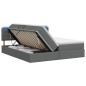 Preview: LED-Speicherbett mit Matratze Dunkelgrau 200 x 200 cm Stoff