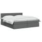 Preview: LED-Speicherbett mit Matratze Dunkelgrau 200 x 200 cm Stoff