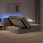 Preview: ARDEBO.de - LED-Speicherbett mit Matratze Hellgrau 180 x 200 cm Stoff