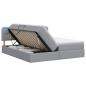 Preview: LED-Speicherbett mit Matratze Hellgrau 180 x 200 cm Stoff