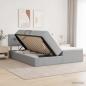 Preview: LED-Speicherbett mit Matratze Hellgrau 180 x 200 cm Stoff