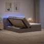 Preview: ARDEBO.de - LED-Speicherbett mit Matratze Taupe 180 x 200 cm Stoff