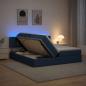 Preview: LED-Speicherbett mit Matratze Blau 200 x 200 cm Stoff