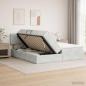 Preview: ARDEBO.de - LED-Speicherbett mit Matratze Hellgrau 200 x 200 cm Samt
