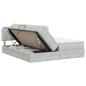 Preview: LED-Speicherbett mit Matratze Hellgrau 200 x 200 cm Samt