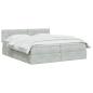 Preview: LED-Speicherbett mit Matratze Hellgrau 200 x 200 cm Samt