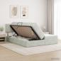 Preview: LED-Speicherbett mit Matratze Hellgrau 200 x 200 cm Samt