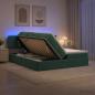 Preview: LED-Speicherbett mit Matratze Dunkelgrün 200 x 200 cm Samt