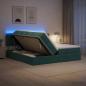 Preview: LED-Speicherbett mit Matratze Dunkelgrün 180 x 200 cm Samt