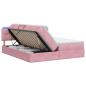 Preview: LED-Speicherbett mit Matratze Rosa 180 x 200 cm Samt