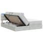 Preview: LED-Speicherbett mit Matratze Hellgrau 200 x 200 cm Samt