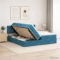 Preview: ARDEBO.de - LED-Speicherbett mit Matratze Dunkelblau 200 x 200 cm Samt