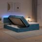 Preview: LED-Speicherbett mit Matratze Dunkelblau 200 x 200 cm Samt