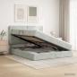Preview: ARDEBO.de - Aufbewahrungsbett mit Matratze Hellgrau 140 x 190 cm Samt