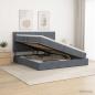 Preview: ARDEBO.de - Aufbewahrungsbett mit Matratze Dunkelgrau 200 x 200 cm Samt