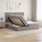 Preview: ARDEBO.de - Aufbewahrungsbett mit Kopfteil Taupe 180 x 200 cm Stoff