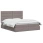 Preview: Aufbewahrungsbett mit Kopfteil Taupe 180 x 200 cm Stoff