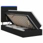 Preview: LED-Speicherbett mit Matratze Schwarz 90 x 190 cm Stoff