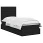 Preview: LED-Speicherbett mit Matratze Schwarz 90 x 190 cm Stoff